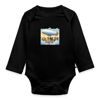 Zeppelin Luftschiff - Baby Bio-Langarm-Body - Schwarz - Vorne