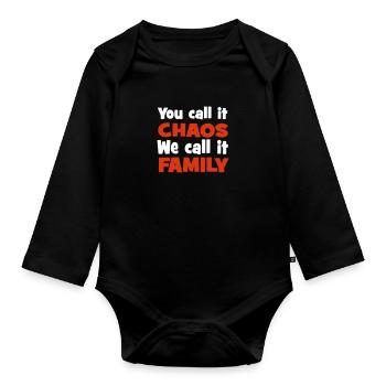 Familie - Baby Bio-Langarm-Body - Schwarz - Vorne