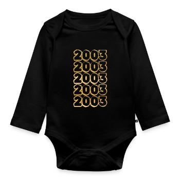 2003 - Organic Longsleeve Baby Bodysuit - black - Front
