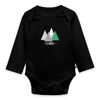 Conception de logo vert HIKING - Body Bébé bio manches longues - noir - Devant
