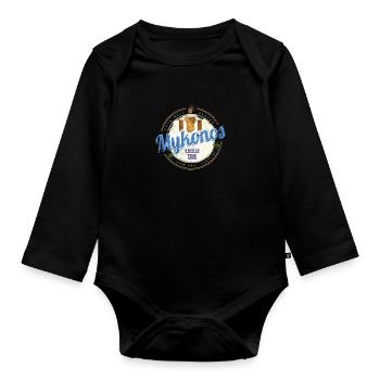 Mykonos Cyclades Islands Greece Souvenir - Organic Longsleeve Baby Bodysuit - black - Front