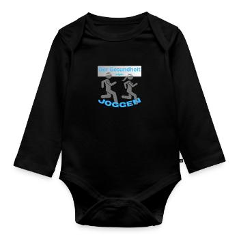Faire du jogging - Body Bébé bio manches longues - noir - Devant
