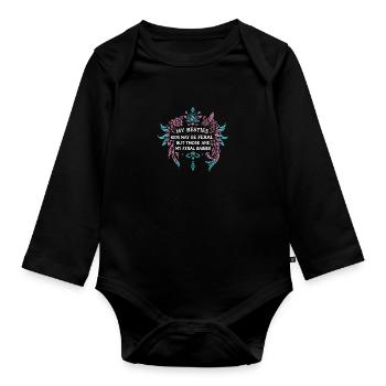 My Besties Kids May Be Feral - Organic Longsleeve Baby Bodysuit - black - Front