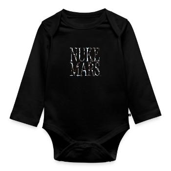 birthday present idea space ship astrology - Organic Longsleeve Baby Bodysuit - black - Front