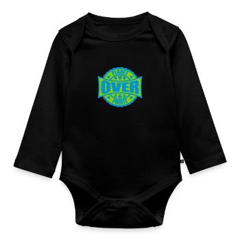 planet over profit quote - Organic Longsleeve Baby Bodysuit - black - Front