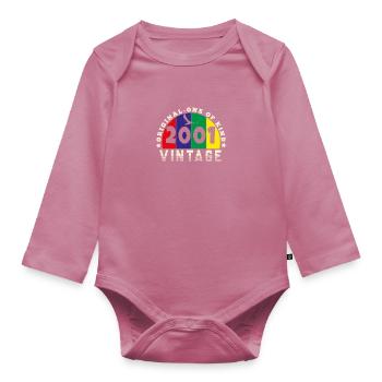 Vintage 2001 Retro - Bursdag - Body Bébé bio manches longues - mauve - Devant
