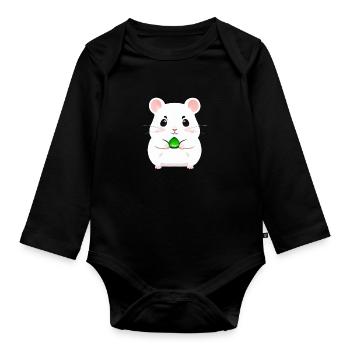 Mignon Cartoon Hamster Love Pet 8 - Body Bébé bio manches longues - noir - Devant