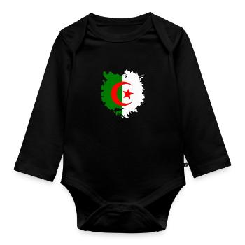 Algerien - Baby Bio-Langarm-Body - Schwarz - Vorne