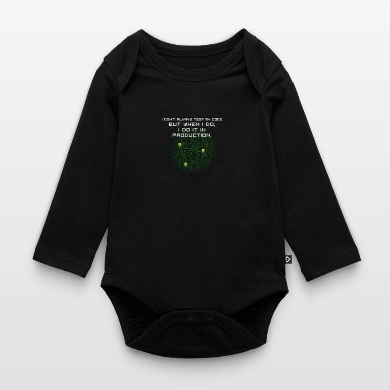 test code nerd joke spruch pc programmierer geek i Baby Bio-Langarm-Body