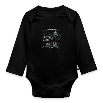 believe weightless night sky spaceship birthday - Baby Bio-Langarm-Body - Schwarz - Vorne