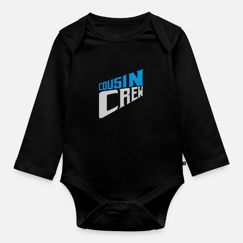 Logo de l’équipe Cousin Crew - Body Bébé bio manches longues - noir