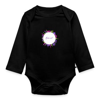 Travel monuments - Organic Longsleeve Baby Bodysuit - black - Front
