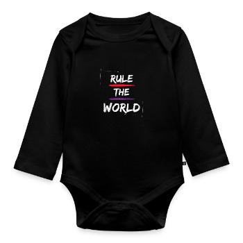 Rule the World - Baby Bio-Langarm-Body - Schwarz - Vorne