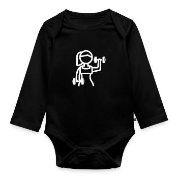 Gymnase Girl power - Body Bébé bio manches longues - noir - Devant