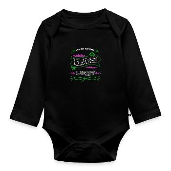 cadeau anniversaire humour cadeau idée cool - Body Bébé bio manches longues - noir - Devant