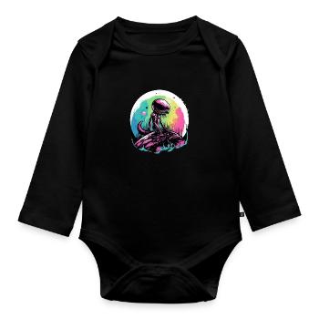 Ali der Außerirdische - Baby Bio-Langarm-Body - Schwarz - Vorne