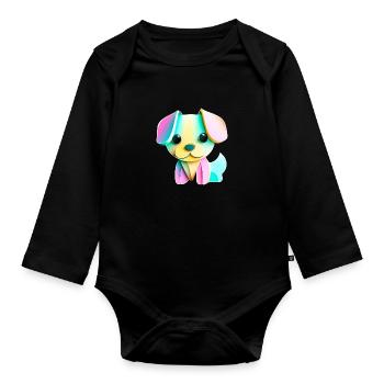 Puppy - Baby Bio-Langarm-Body - Schwarz - Vorne