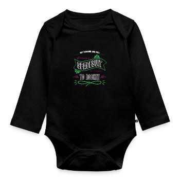 telescope quote birthday conspiracy christmas - Baby Bio-Langarm-Body - Schwarz - Vorne