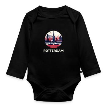 Emblem of Rotterdam - Organic Longsleeve Baby Bodysuit - black - Front