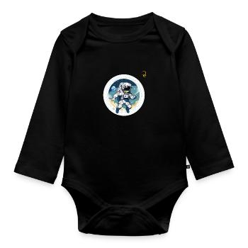 ASTRONAUT IM WELTALL - Baby Bio-Langarm-Body - Schwarz - Vorne