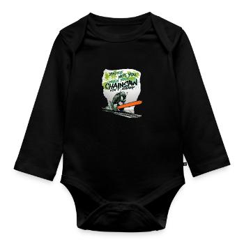 Du bist nicht du wenn Kette stumpf ist - Baby Bio-Langarm-Body - Schwarz - Vorne
