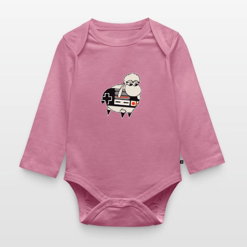 Wolly Sheepling Retro Controller Organic Longsleeve Baby Bodysuit