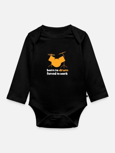 Percussion - Body Bébé bio manches longues - noir