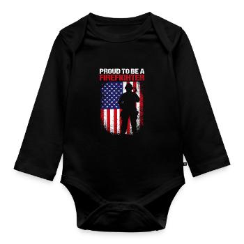 Feuerwehrmann Feuerwehr - Baby Bio-Langarm-Body - Schwarz - Vorne