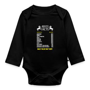Sternzeichen Widder - Baby Bio-Langarm-Body - Schwarz - Vorne