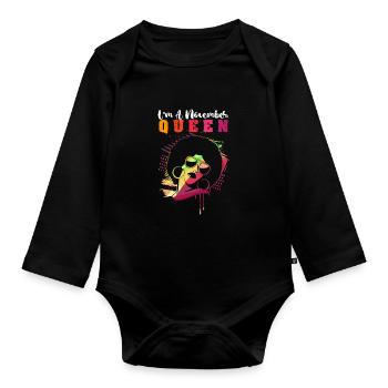 Signe du zodiaque Scorpion - Body Bébé bio manches longues - noir - Devant