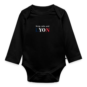 Keep calm and Lyon Geschenkidee Frankreich lustig - Baby Bio-Langarm-Body - Schwarz - Vorne
