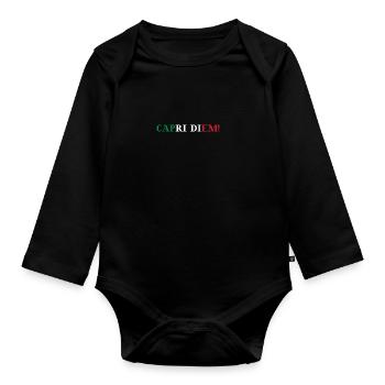 Capri Diem Italien italienisch Neapel Geschenkidee - Baby Bio-Langarm-Body - Schwarz - Vorne