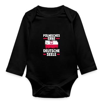 Polonais Polonais Allemand Pologne - Body Bébé bio manches longues - noir - Devant