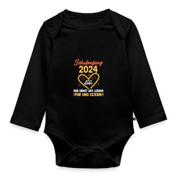 Parents Enfant Primaire Inscription en première année - Body Bébé bio manches longues - noir - Devant