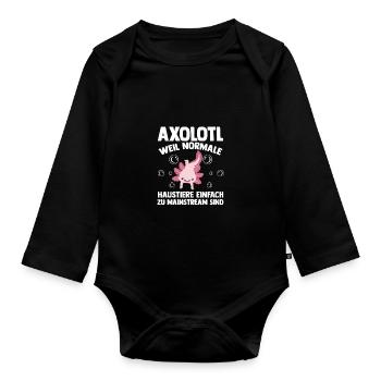Axolotl - Organic Longsleeve Baby Bodysuit - black - Front