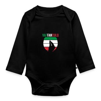Italy Italian Vaffanculo - Organic Longsleeve Baby Bodysuit - black - Front