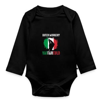 Italien Italiener Vaffanculo - Baby Bio-Langarm-Body - Schwarz - Vorne