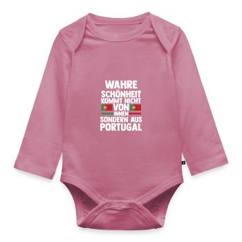 Portuguese Portugal - Organic Longsleeve Baby Bodysuit - mauve - Front