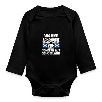 Scots Scottish Scotland - Organic Longsleeve Baby Bodysuit - black - Front