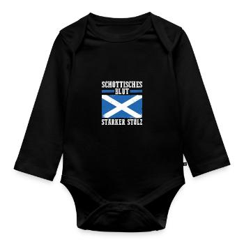 Scots Scottish Scotland - Organic Longsleeve Baby Bodysuit - black - Front