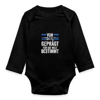 Scots Scottish Scotland - Organic Longsleeve Baby Bodysuit - black - Front