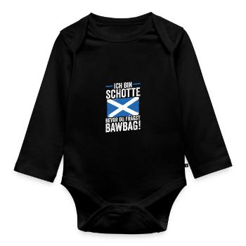 Schotten Schottisch Schottland - Baby Bio-Langarm-Body - Schwarz - Vorne
