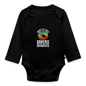 Pilot Flying Aviator Helicopter Helicopter - Organic Longsleeve Baby Bodysuit - black - Front
