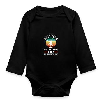 Pilot Hubschrauber Helikopter - Baby Bio-Langarm-Body - Schwarz - Vorne
