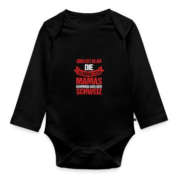 Suisse Maman Mère Suisse - Body Bébé bio manches longues - noir - Devant