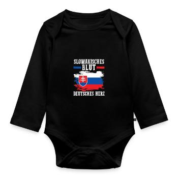 Slovaks Germany German Slovakia - Organic Longsleeve Baby Bodysuit - black - Front