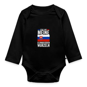 Slowaken Slowakei - Baby Bio-Langarm-Body - Schwarz - Vorne