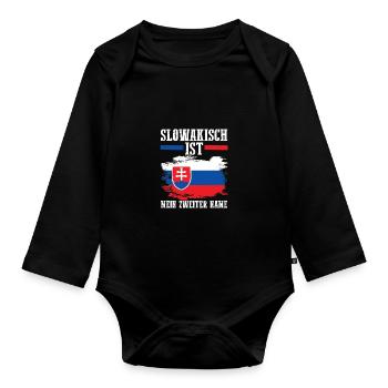 Slowaken Slowakei - Baby Bio-Langarm-Body - Schwarz - Vorne