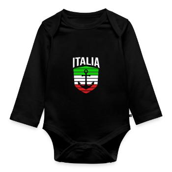 Italie Italien Italien Italie - Body Bébé bio manches longues - noir - Devant