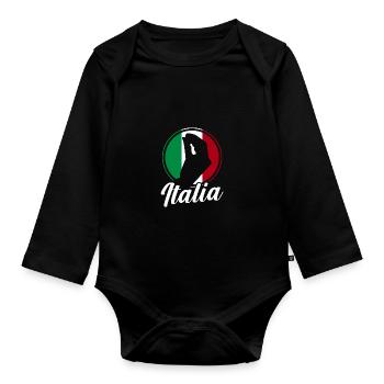 Italie Italien Italien Italie - Body Bébé bio manches longues - noir - Devant